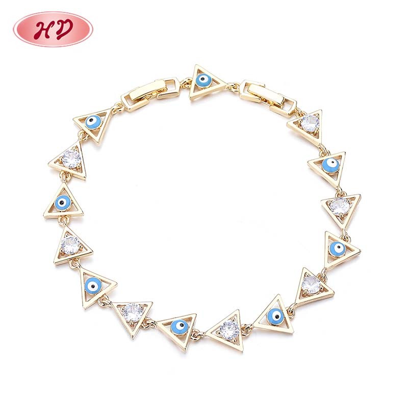 Wholesale high quality 18k gold plated zircon bracelet