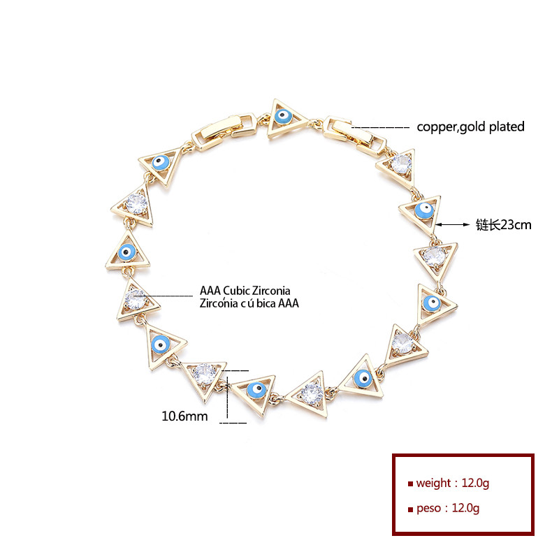 Wholesale high quality 18k gold plated zircon bracelet