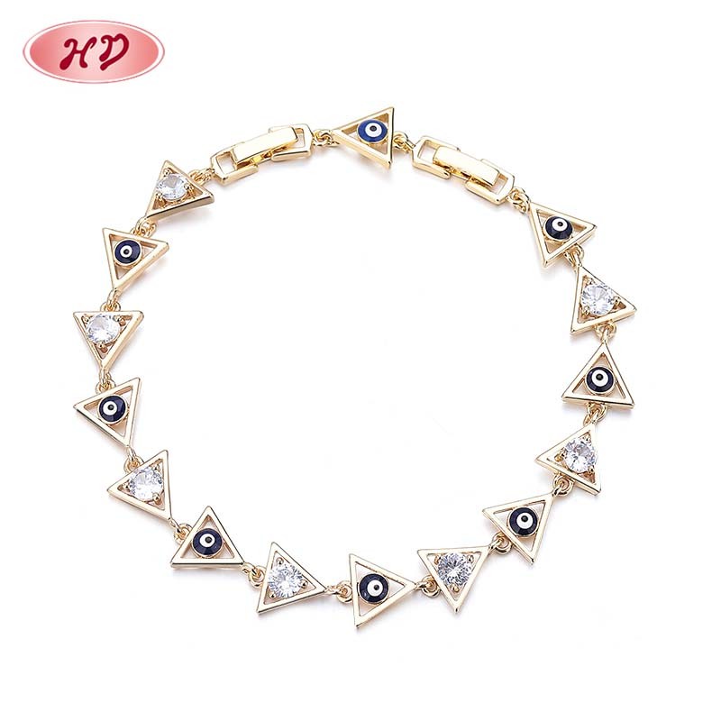 Wholesale high quality 18k gold plated zircon bracelet