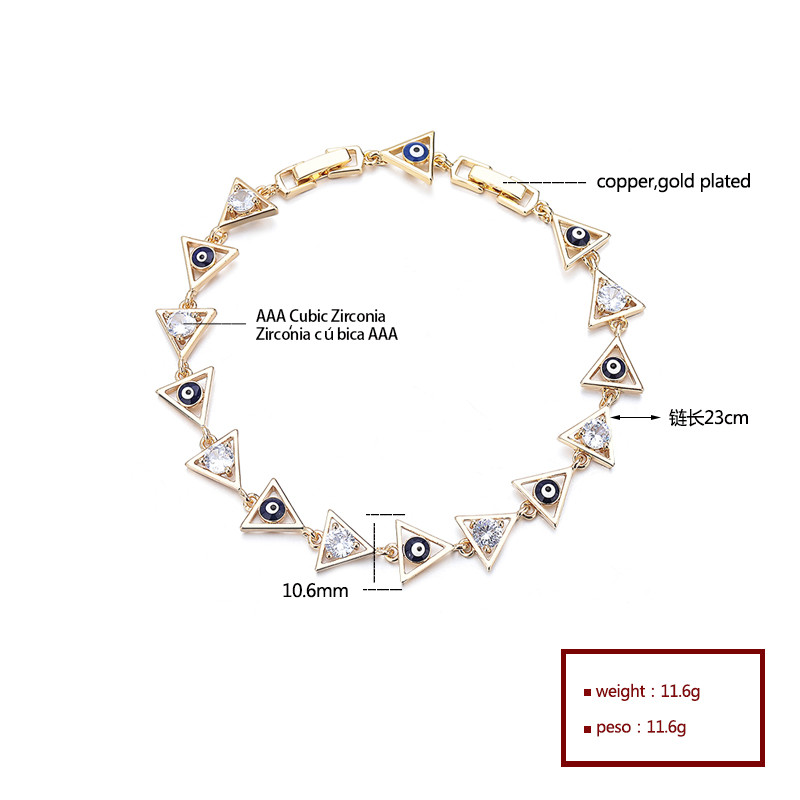 Wholesale high quality 18k gold plated zircon bracelet