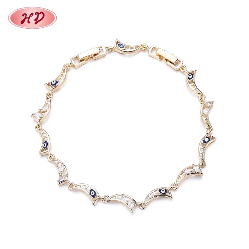 Wholesale high quality 18k gold plated zircon bracelet