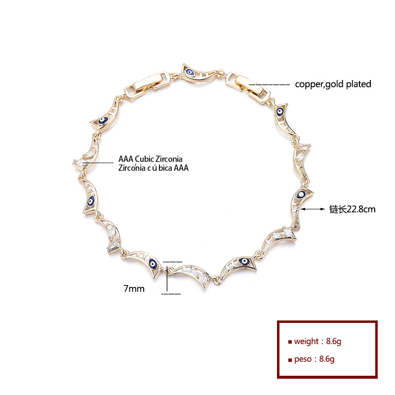 Wholesale high quality 18k gold plated zircon bracelet