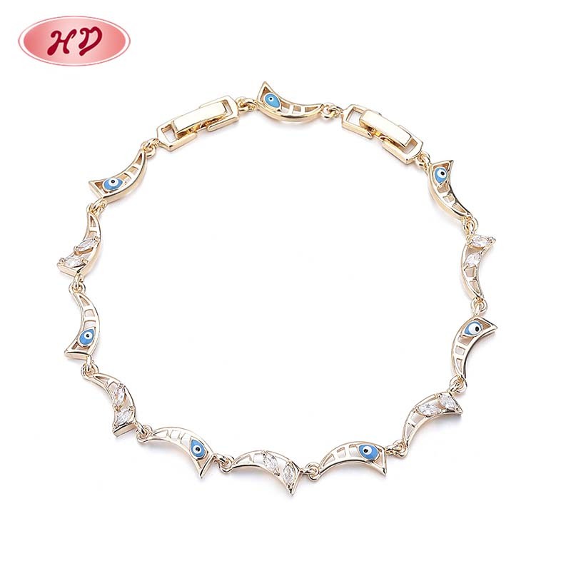 Wholesale high quality 18k gold plated zircon bracelet