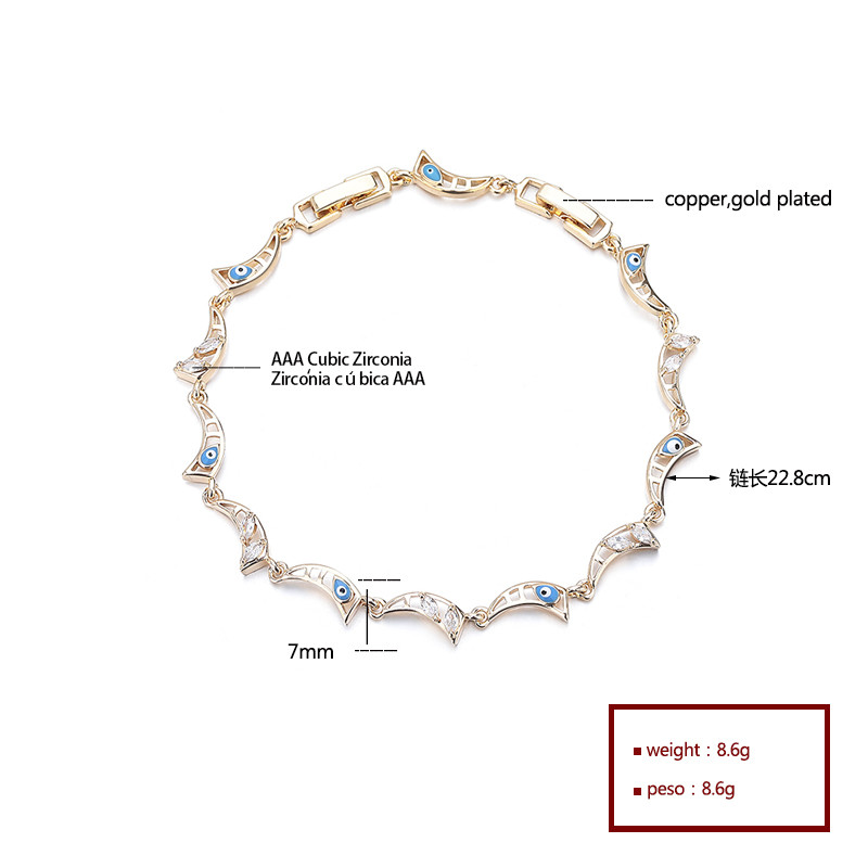 Wholesale high quality 18k gold plated zircon bracelet