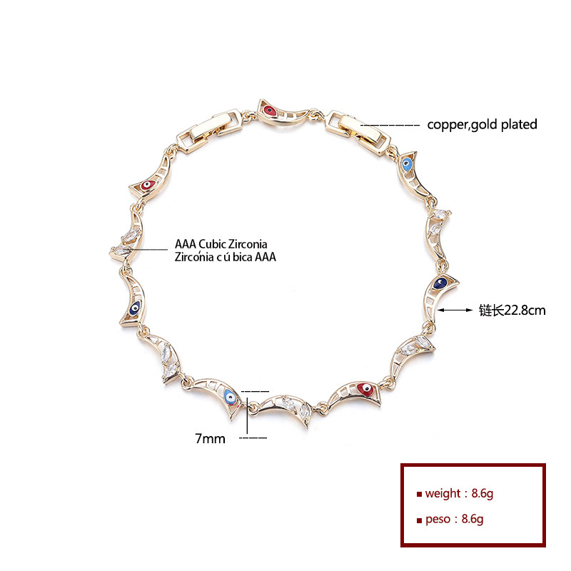 Wholesale high quality 18k gold plated zircon bracelet