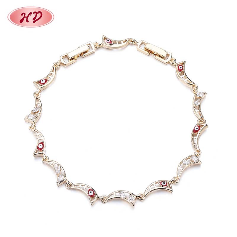 Wholesale high quality 18k gold plated zircon bracelet