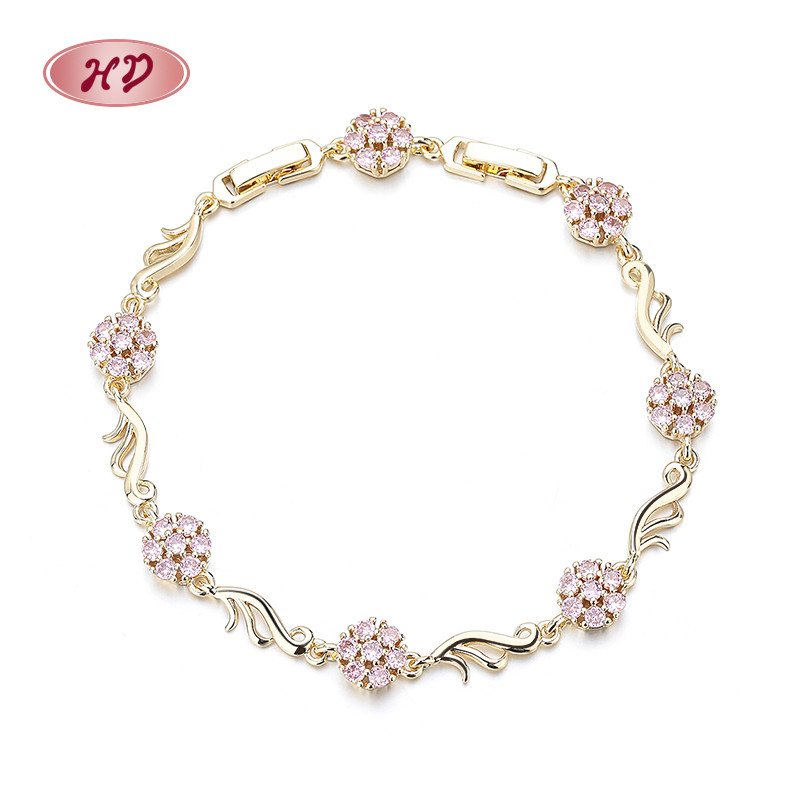 The 18K Gold-Plated Colorful Zircon Flower Bracelet