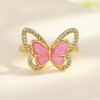 Women'S Jewelry Elegant Aaa Cz Brass Gold-Plated Animal Butterfly Rings For China Wholesale