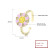 Heng Dian Elegance Wholesale Sunflower Zircon Rings Jewelry Women In 18K Gold Plated