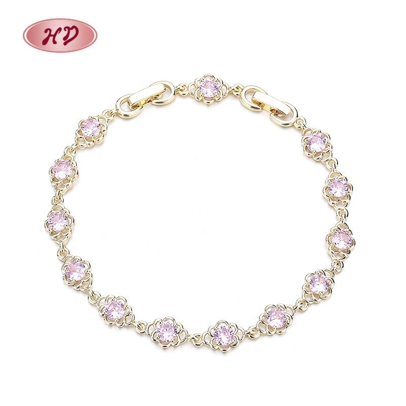 The 18K Gold-Plated Colorful Zircon Flower Bracelet