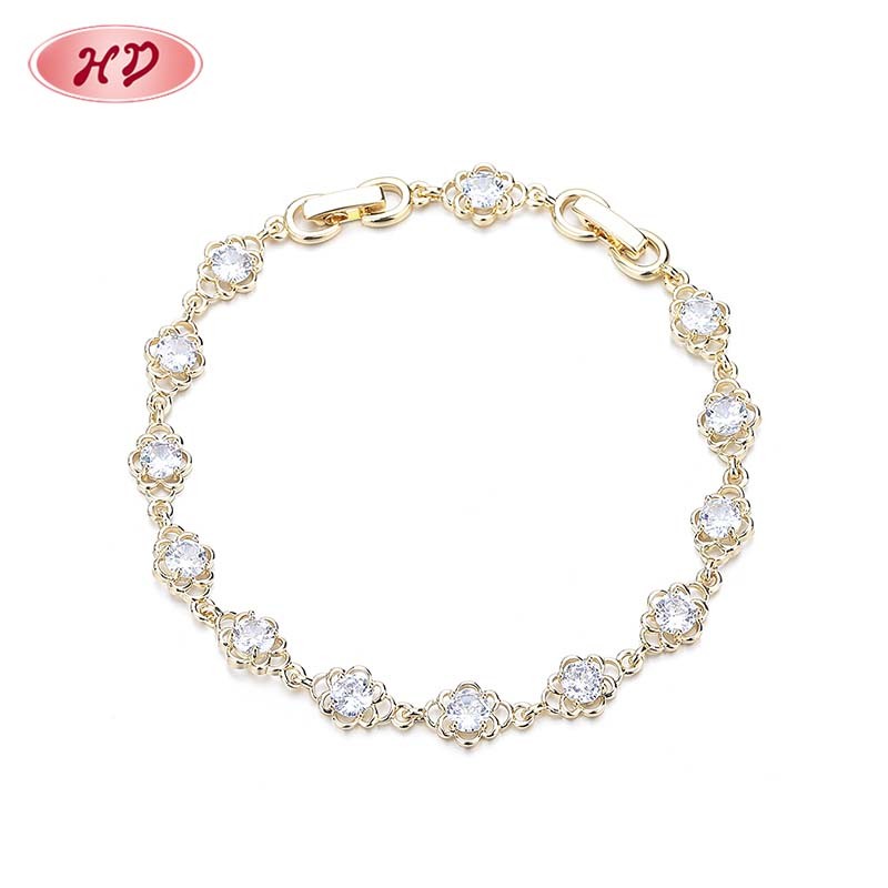 The 18K Gold-Plated Colorful Zircon Flower Bracelet