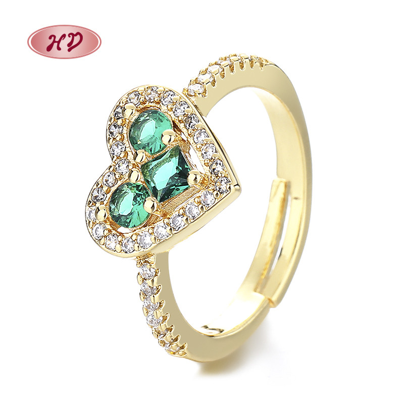 Wholesale 18K Gold-Plated Heart-Shaped Rings