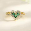 El oro al por mayor de 18k plateó los anillos del corazón con la joyería de los anillos del brillo de la circona cúbica para mujer