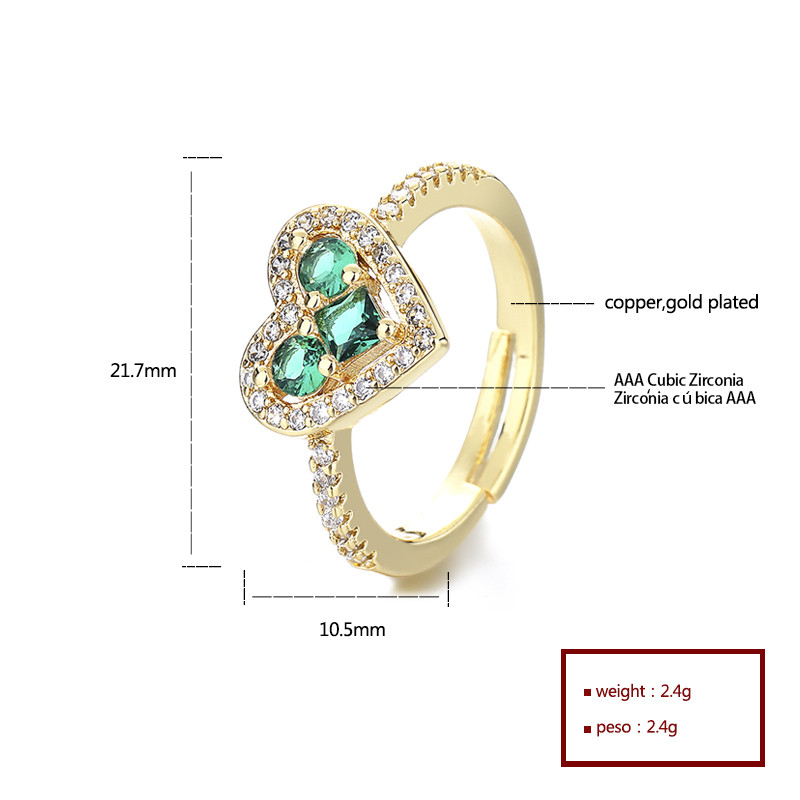 Wholesale 18K Gold-Plated Heart-Shaped Rings