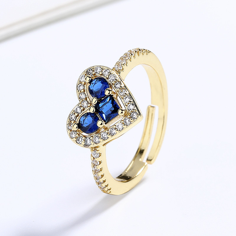 Wholesale 18K Gold-Plated Heart-Shaped Rings