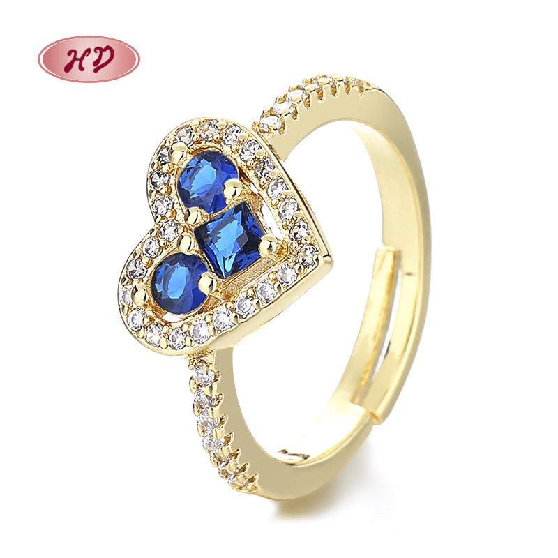 Wholesale 18K Gold-Plated Heart-Shaped Rings