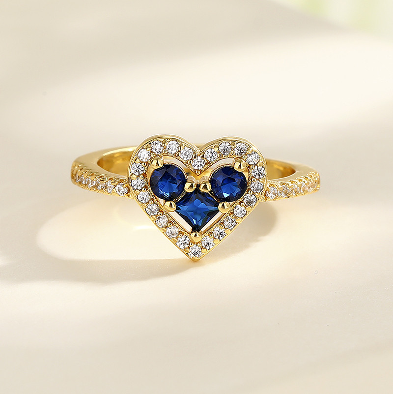 Wholesale 18K Gold-Plated Heart-Shaped Rings