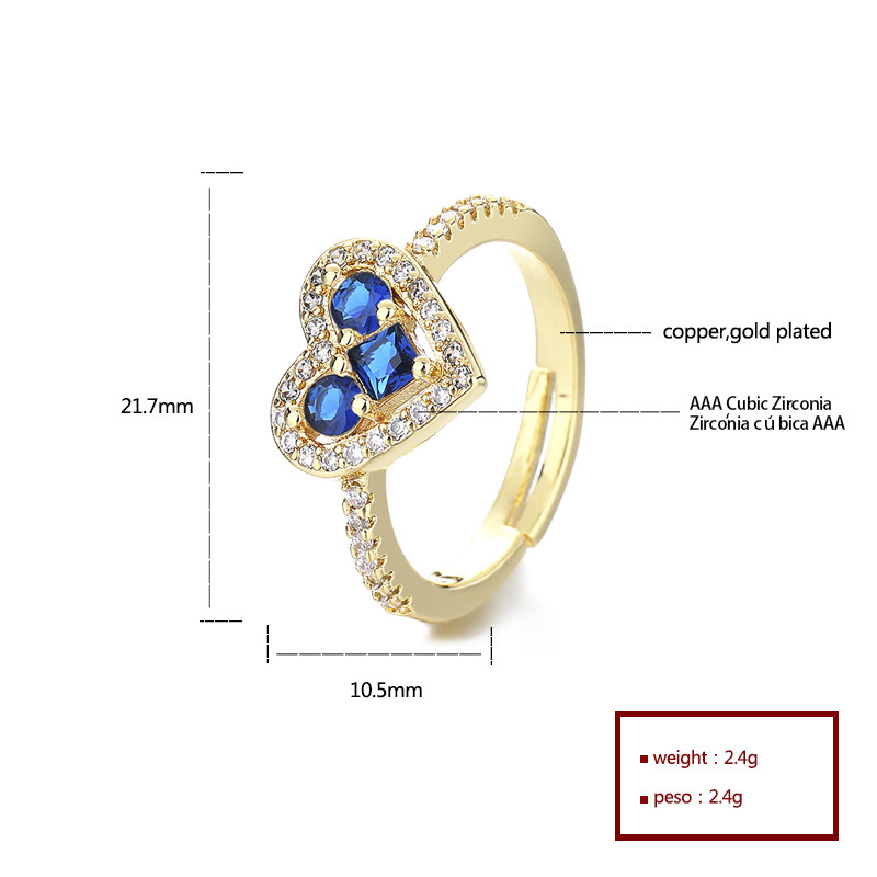 Wholesale 18K Gold-Plated Heart-Shaped Rings