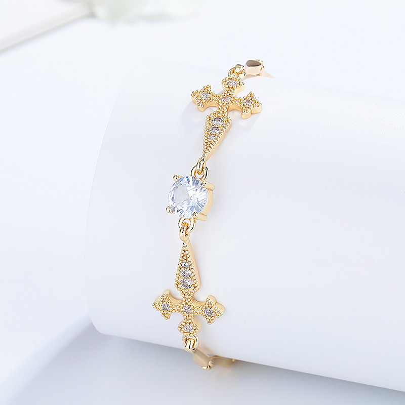 The 18K Gold-Plated Colorful Zircon Flower Bracelet