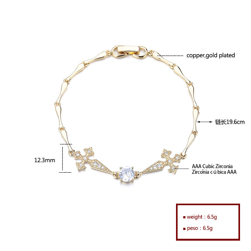 The 18K Gold-Plated Colorful Zircon Flower Bracelet