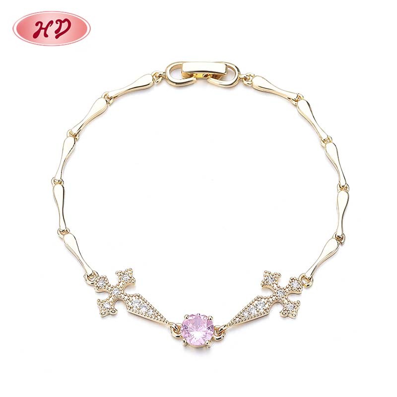 The 18K Gold-Plated Colorful Zircon Flower Bracelet