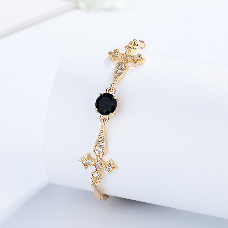 The 18K Gold-Plated Colorful Zircon Flower Bracelet