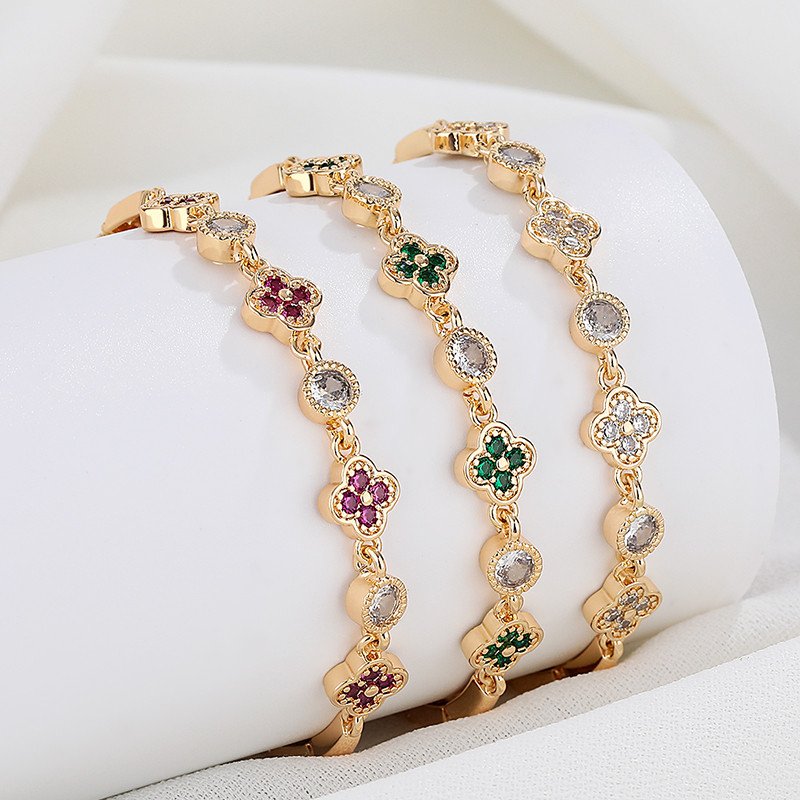 Simple Design Rainbow CZ Bracelet