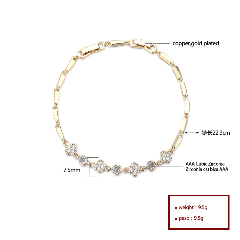 The 18K Gold-Plated Colorful Zircon Flower Bracelet