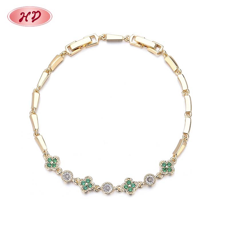 The 18K Gold-Plated Colorful Zircon Flower Bracelet