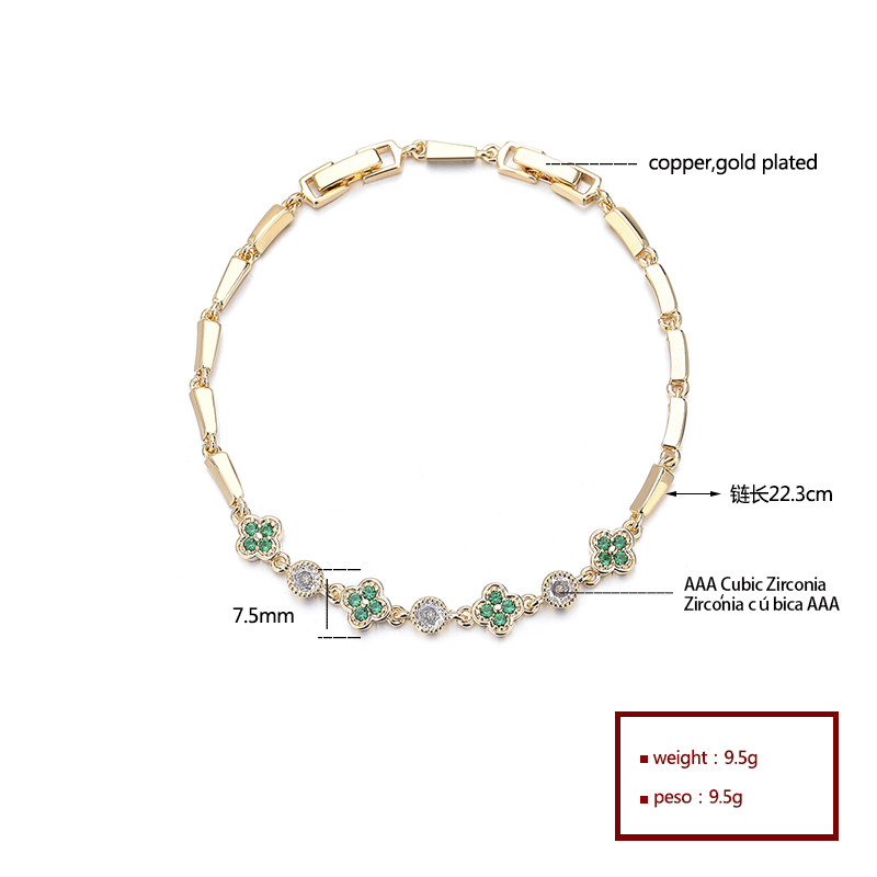 The 18K Gold-Plated Colorful Zircon Flower Bracelet