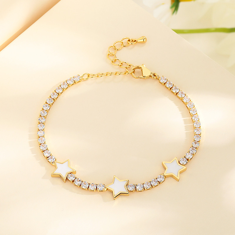 The 18K Gold-Plated Colorful Zircon Flower Bracelet