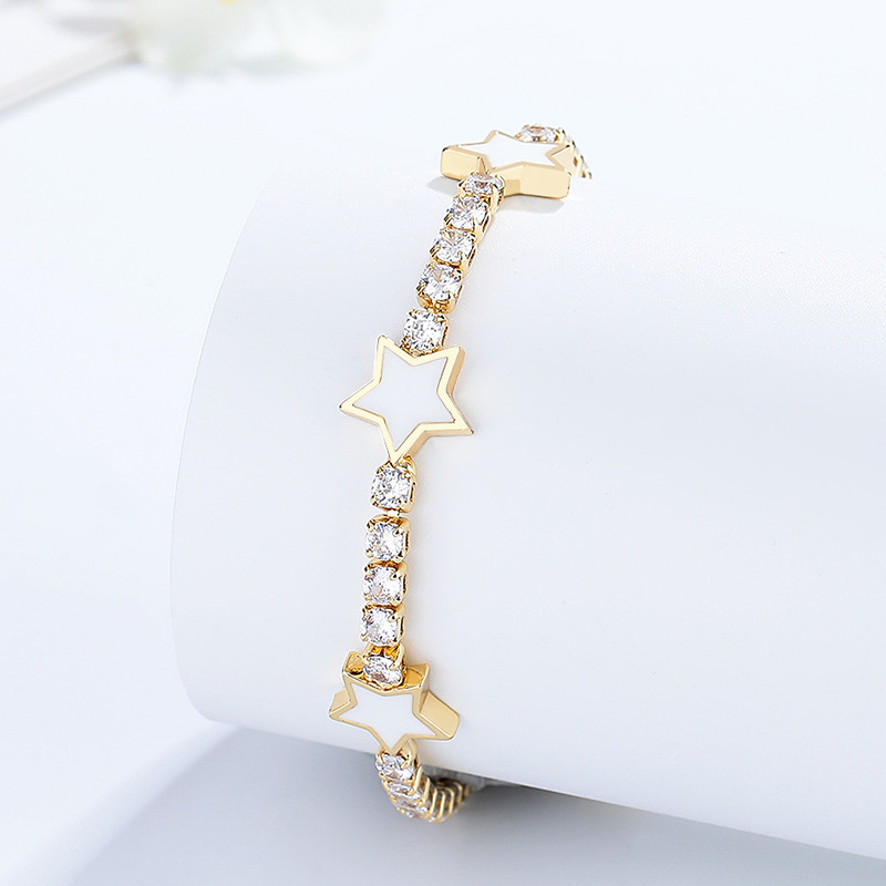 The 18K Gold-Plated Colorful Zircon Flower Bracelet