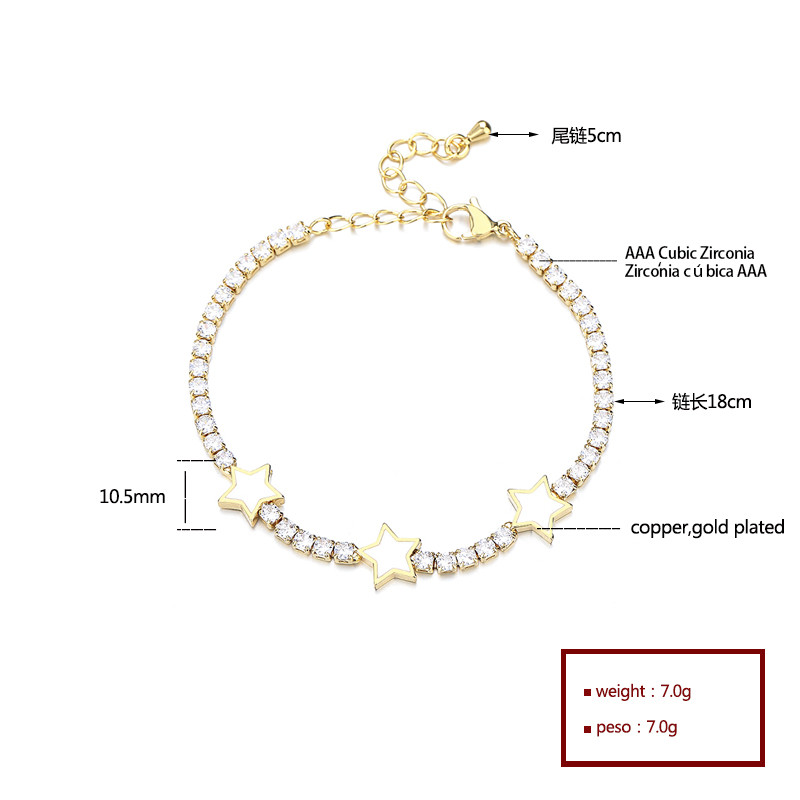 The 18K Gold-Plated Colorful Zircon Flower Bracelet