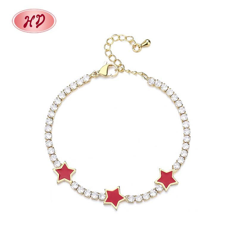 The 18K Gold-Plated Colorful Zircon Flower Bracelet