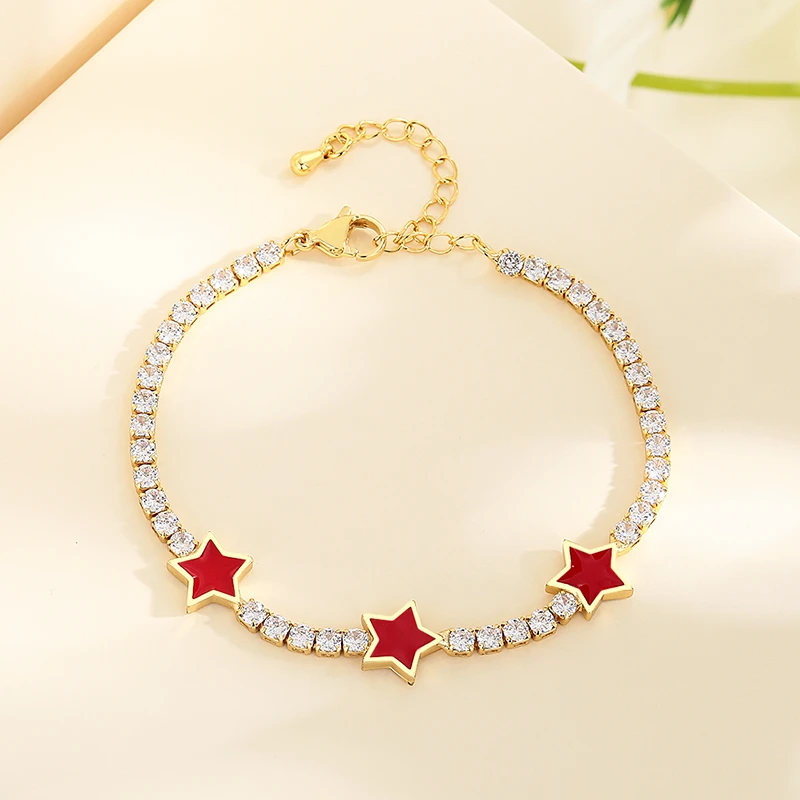 The 18K Gold-Plated Colorful Zircon Flower Bracelet
