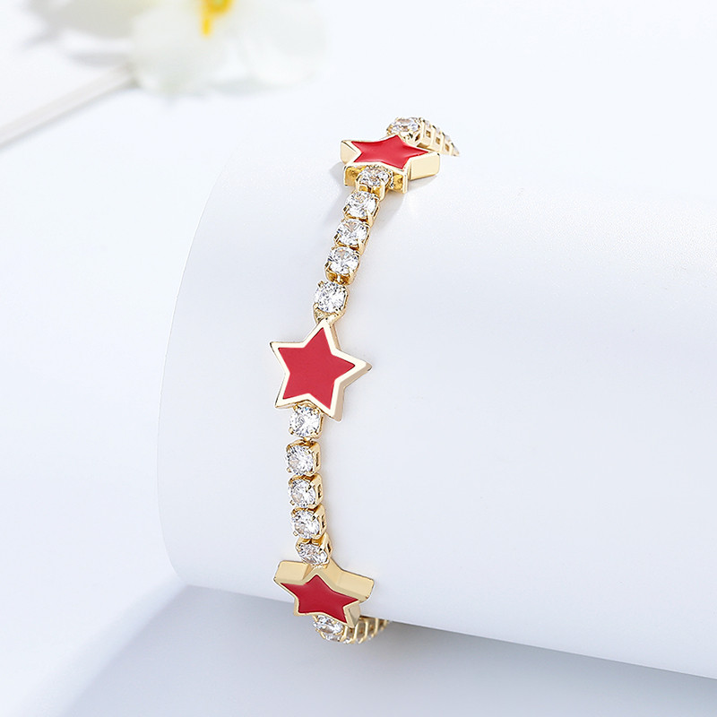 The 18K Gold-Plated Colorful Zircon Flower Bracelet