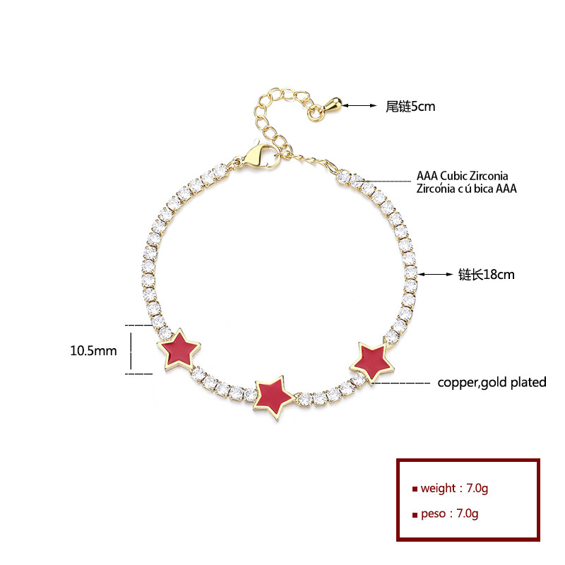 The 18K Gold-Plated Colorful Zircon Flower Bracelet