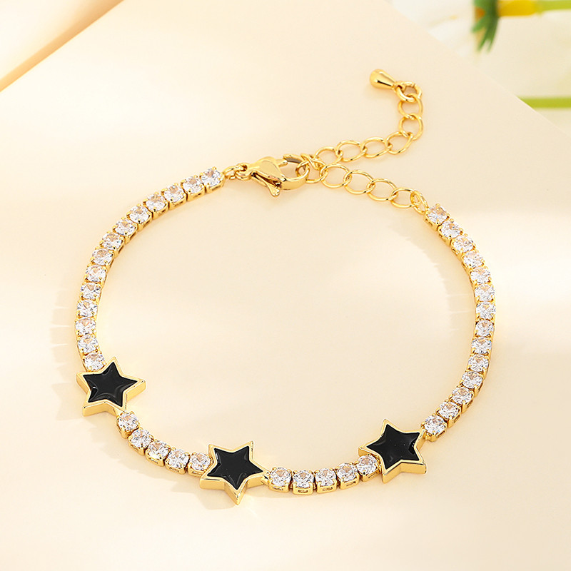 The 18K Gold-Plated Colorful Zircon Flower Bracelet