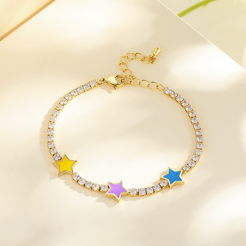 The 18K Gold-Plated Colorful Zircon Flower Bracelet