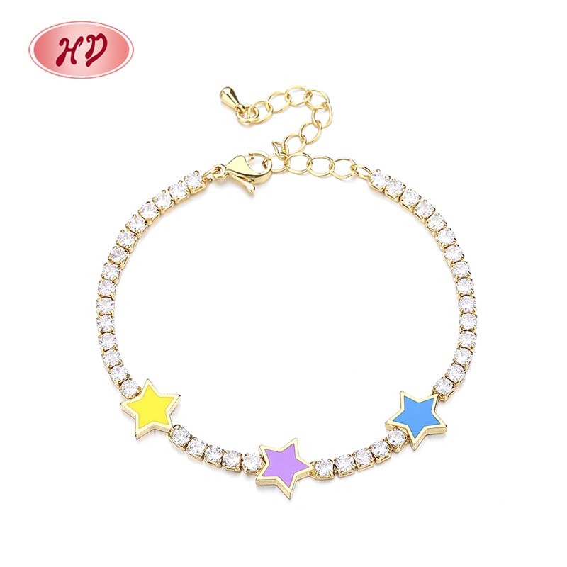 The 18K Gold-Plated Colorful Zircon Flower Bracelet