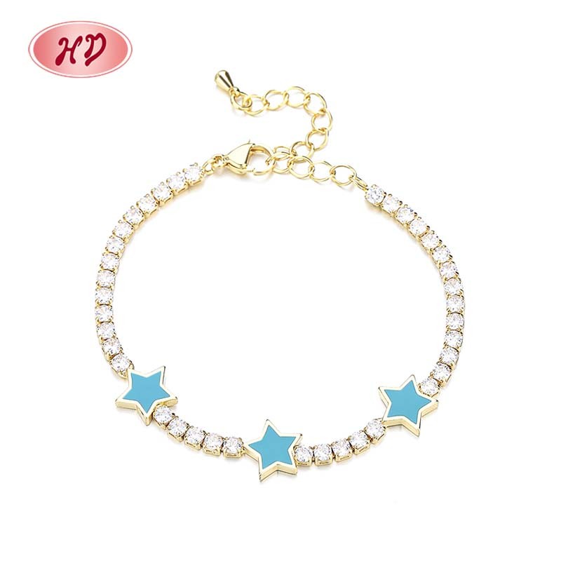 The 18K Gold-Plated Colorful Zircon Flower Bracelet