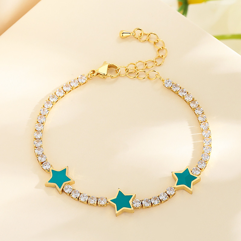 The 18K Gold-Plated Colorful Zircon Flower Bracelet