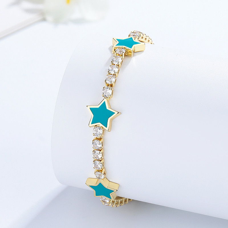 The 18K Gold-Plated Colorful Zircon Flower Bracelet