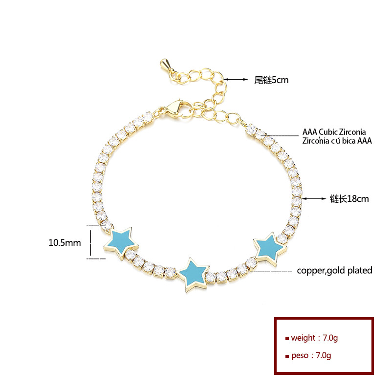 The 18K Gold-Plated Colorful Zircon Flower Bracelet