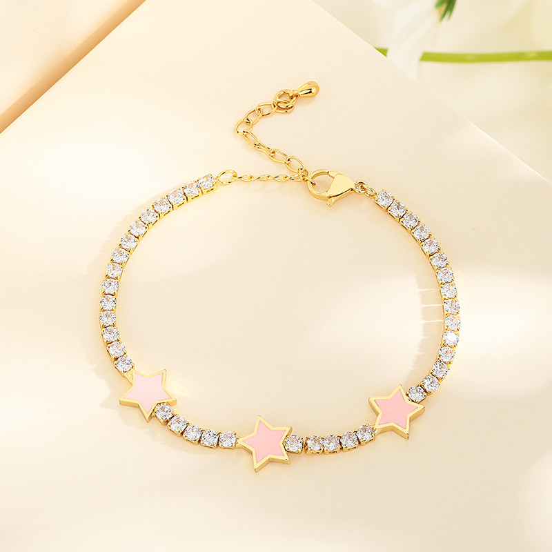 The 18K Gold-Plated Colorful Zircon Flower Bracelet