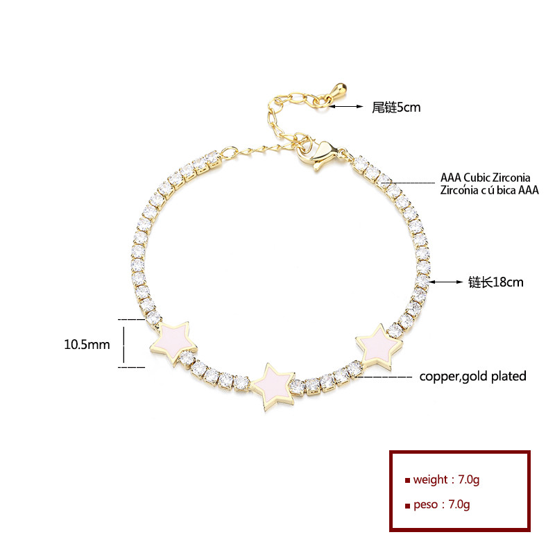 The 18K Gold-Plated Colorful Zircon Flower Bracelet