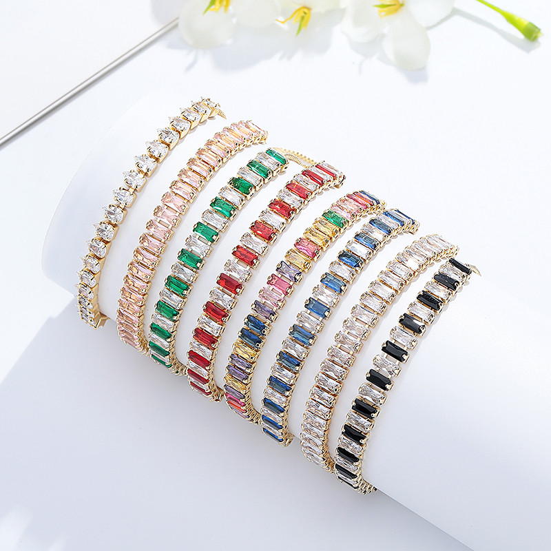 The 18K Gold-Plated Colorful Zircon Flower Bracelet