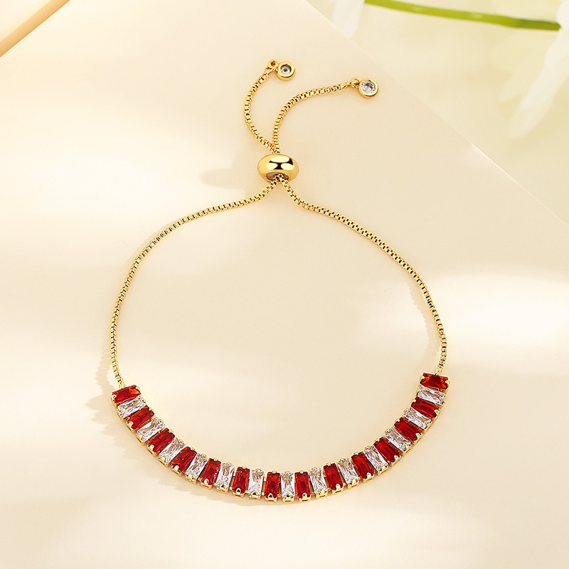 The 18K Gold-Plated Colorful Zircon Flower Bracelet