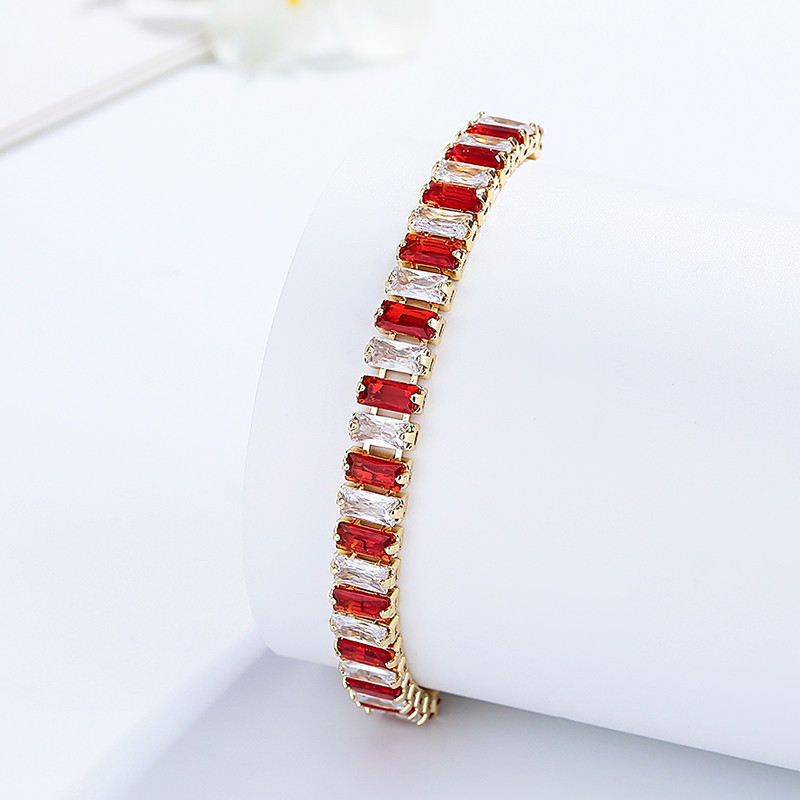 The 18K Gold-Plated Colorful Zircon Flower Bracelet