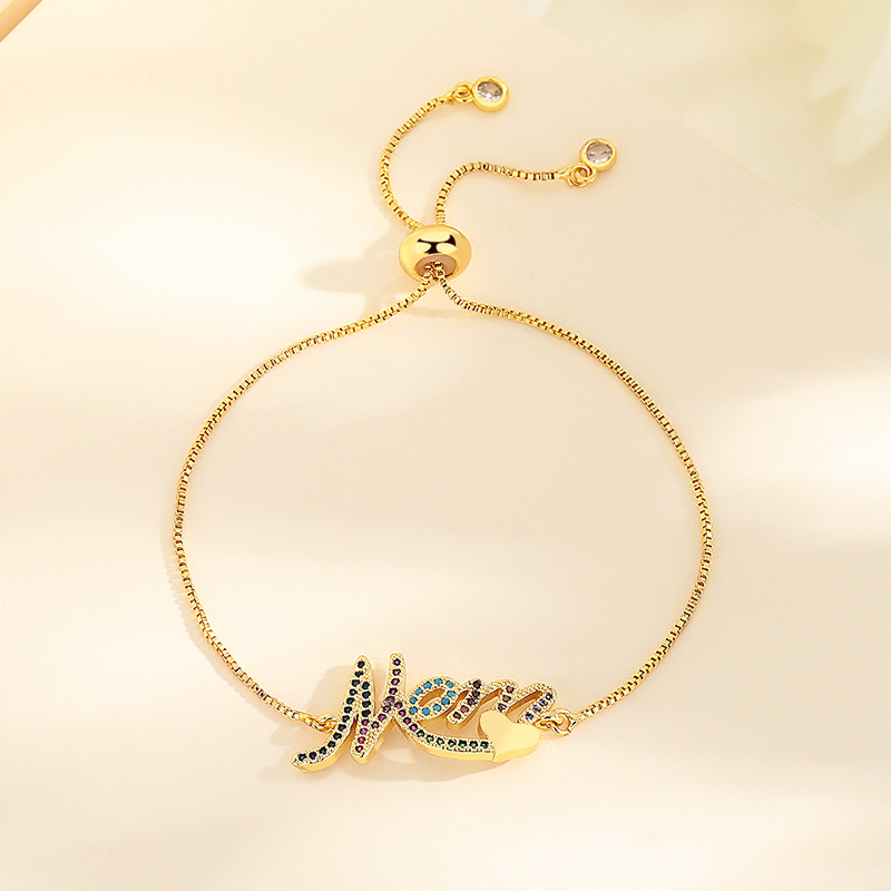 The 18K Gold-Plated Colorful Zircon Flower Bracelet